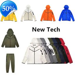 Sweats à capuche pour hommes Sweatshirts Tech Nouvelle couleur Sportswear Pantalon à fermeture éclair complète Ensemble de survêtement Techs Fleeces Tech Fleeces Pantalons de sport Vestes de créateurs pour hommes Space Cotton Joggers