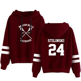 Sudaderas con capucha para hombre Sudaderas con capucha Teen Wolf Unisex Manga sin bolsillo Mujer Hombre Sudadera Harajuku Streetwear Stilinski 24 Ropa de moda Tallas grandes 230206