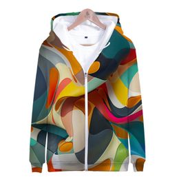 Sweats à capuche pour hommes Sweatshirts Textures 3D Zipper Fashion Print Classic Chinese Style Hoody Casual TopMen's