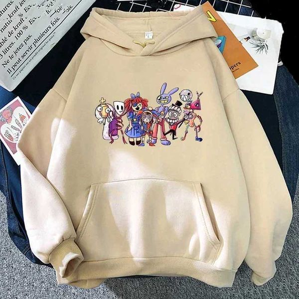 Sweats à capuche masculins L'incroyable Circus Digital Gangle Hoodie Femmes HARAJUKU AESTHÉSE KAWAII SHOODIES MIGNE VINTAGE PLAIS SPARTS SHIRTS T240507