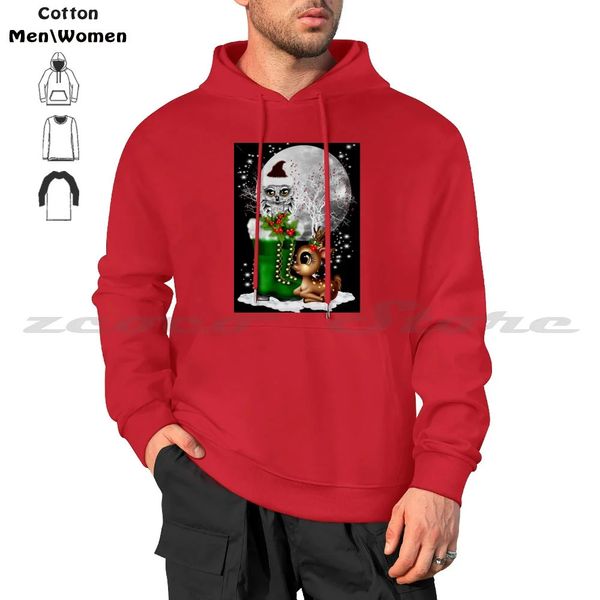 Sweats à capuche pour hommes Sweatshirts Le hibou le renne et les bottes du Père Noël Hommes Femmes Mode Coton Sweat à capuche Hiboux Renne Noël Magique 231205