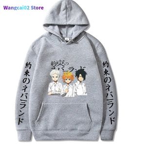 Sweats à capuche pour hommes Sweats The Promised Neverland Hot Anime Hoodie Pull Tops Manches Longues Mode Tissu 022023H