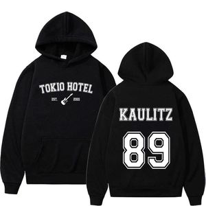 Heren Hoodies Sweatshirts Tokio Hotel Unisex Katoenen Hoodie Kaulitz Mode Fleece Luxe Sweatshirt Met Capuchon Effen Winter Herfst Print Heren Dames Trui YQ231013