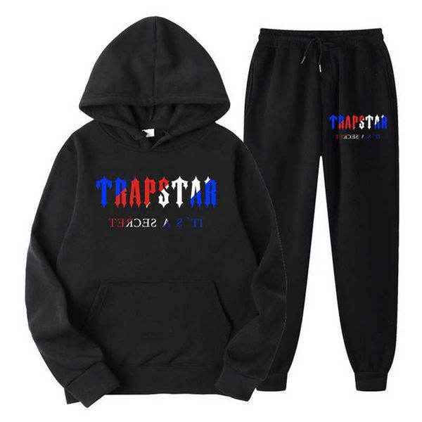 Sweats à capuche pour hommes Sweats Trapstar - Sweat-shirt imprimé à la mode pour hommes Baggy Sweat à capuche et pantalon de survêtement pour la course à pied Rue Hip Hop Golf Mode coréenne