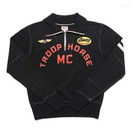 Sweats à capuche masculine Sweatshirts Troophorse MC Embroderie Sweatshirt Vintage Courte Pullover Veste de moto Top Cafe Racer Racing Jersey