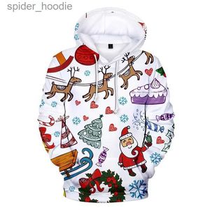 Sweats à capuche pour hommes Sweatshirts laid Noël pull de Noël unisexe hommes femmes père Noël nouveauté de Noël bonhomme de neige impression 3D pull à capuche pull chaud L231101