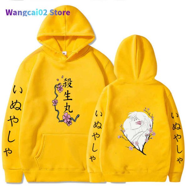 Sweats à capuche pour hommes Sweats Uinex Hot Anime Hoodie InuYasha Mode Pull Tops Manches Longues Double face Tissu 022023H