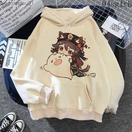 Sweats à capuche pour hommes Sweatshirts unisexe Kawaii Genshin Impact sweats à capuche femmes Harajuku vêtements esthétiques sweats mignon Hu Tao Anime imprimé sweat à capuche StreetwearL231017