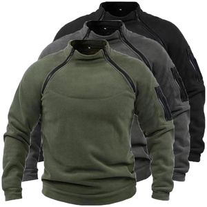 Heren Hoodies Sweatshirts US Swat Mens Tactical Outdoor Polar Fleece Jacket jachtkleding Warm Zipper pullover man winddichte jas thermische wandeltrui 230130