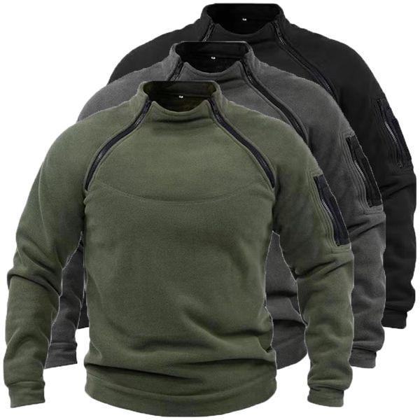 Sweats à capuche pour hommes Sweats US SWAT Veste polaire extérieure tactique pour hommes Vêtements de chasse Pull à fermeture éclair chaud Homme Manteau coupe-vent Thermique Randonnée Pull 230703