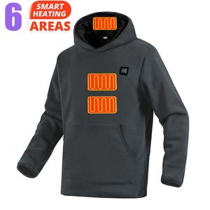 Sweats à capuche pour hommes Sweatshirts USB manteau chauffant épaissi peluche vêtements chauds chasse à capuche 2023 hiver couleur unie nouveau 6 positions 230920