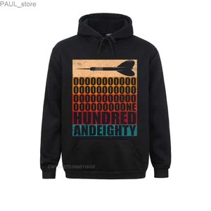 Sweats à capuche pour hommes Sweatshirts Vintage Darts Retro Arrow 180 Cent quatre-vingts T-shirt à capuche à manches longues pour les étudiants Sweatshirts Vêtements décontractés FamilyL231122