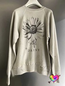 Herenhoodies Sweatshirts Vintage Grijs Saint Michael Daisy Heren Dames Vredeshoodie Hoge kwaliteit Taal van bloem Pulloversyolq