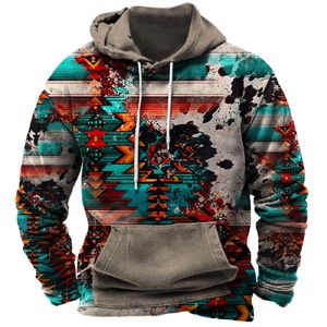 Heren Hoodies Sweatshirts Vintage hoodie Patchwork Gedrukte sweatshirt met capuchon 2023 Sweater Tops Winter Oversized Streetwear Harajuku Pullover 4XL 230206