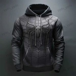 Sweats à capuche pour hommes Sweatshirts Vintage Sweat-shirt pour hommes 3D Spider Graphic Prints Sweat à capuche décontracté Vacances Printemps Vêtements Harajuku Pull à capuche surdimensionné T240124