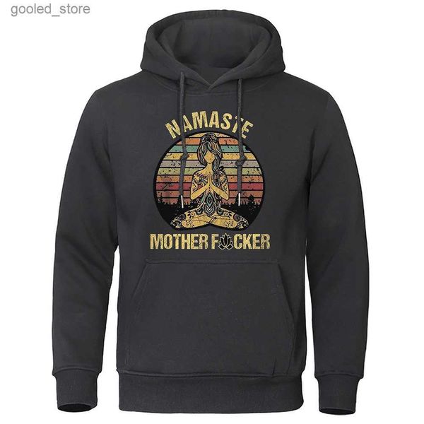 Sudaderas con capucha para hombre Sudaderas Vintage Namaste Madre Explícita Ropa con capucha divertida Hombres Sudadera con capucha Hombres Sudadera con capucha Harajuku Jerseys de gran tamaño Ropa para hombre Q231110