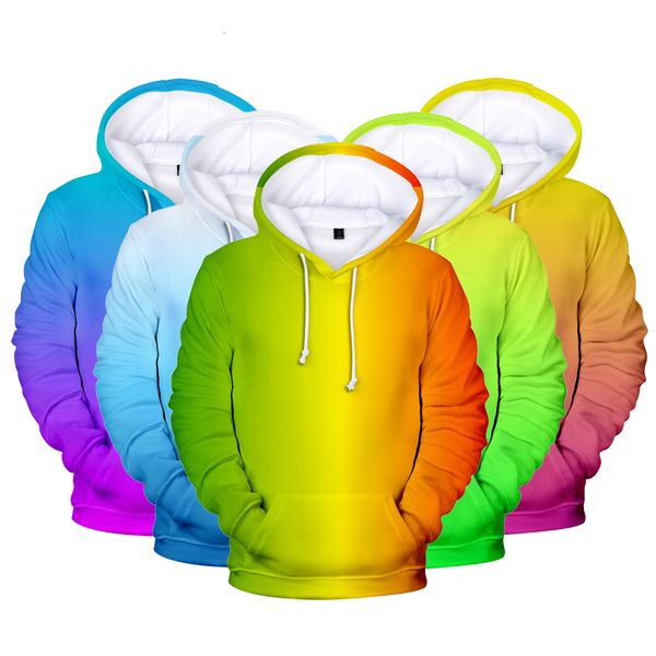 Sweats à capuche pour hommes Sweatshirts VIP 3D Sweat à capuche personnalisé dégradé coloré hommes/femmes couleur unie à capuche Sportwear néon à capuche hommes 230905