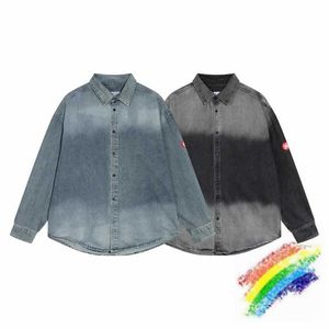 Sweats à capuche masculine Sweatshirts Washed Cavpt CE Denim Shirt for Men Femmes 1 1 Top Quality Vintage Shirt Casual Cav Pt Pocket Blouse Tops Coat H240508