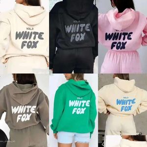 Sweats à capuche pour hommes Sweatshirts White Fox Sweat à capuche Femmes Designer Sportswear Set Femmes Mens Costume Sportif À Manches Longues Plover À Capuchon 681 Whit Otewo