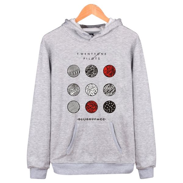 Sudaderas con capucha para hombres sudaderas al por mayor: 21 Twenty One Pilots Blurryface estampado de algodón con capucha con sombrero para hombres y sudaderas para hombres y sudaderas para hombres de talla grande.