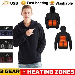 Heren Hoodies Sweatshirts Winter en dames USB Verwarmde hoodies Katoen Zipper Pocket Wool Dikke Minnaars Fallwinter Verwarming Casual 221124