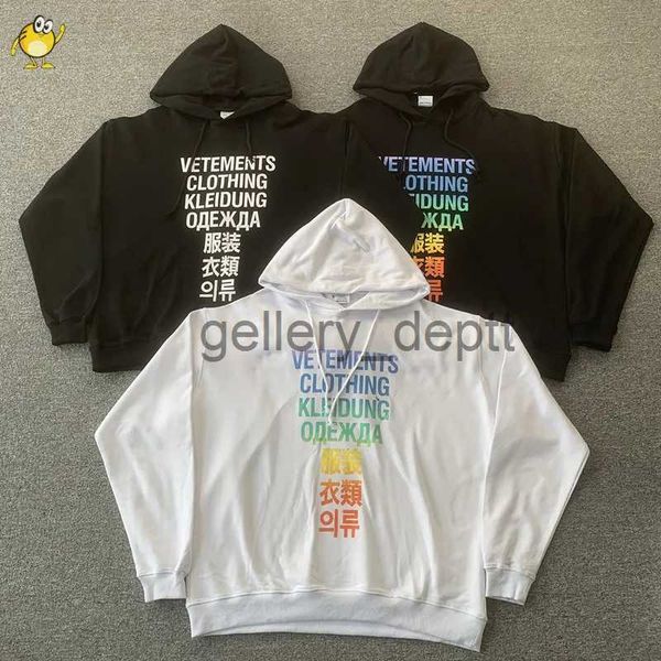 Sudaderas con capucha para hombre Sudaderas con capucha de invierno Ropa para hombre Mujer de gran tamaño Casual VTM Patrón de signos de siete idiomas Mejor calidad Vetements Sudaderas J231006