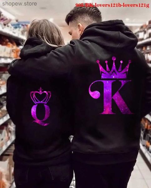 Sudaderas con Capucha para Hombre Sudaderas con Capucha De Invierno Tops Sudadera con Capucha Ropa De Pareja De Manga Larga Impresión De Corona De Reina Sudaderas con Capucha para Mujer Sudadera para Amantes