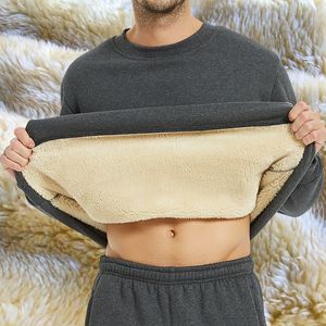 Sweats à capuche pour hommes pulls d'hiver pull Plus velours Oneck doux polaire épais garder au chaud mince taille masculine pull épaississement 230206