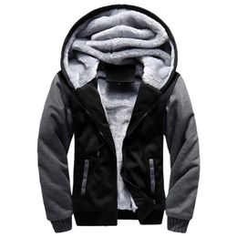 Hommes sweats à capuche sweats hiver épais chaud polaire manteau à glissière vêtements de sport homme Streetwear 4XL 5XL 220922