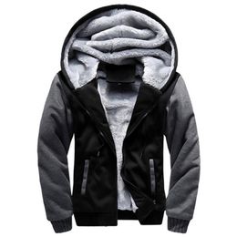 Sweats à capuche masculine Sweatshirts d'hiver épais chauds en toison à fermeture éclair à fermeture éclair streetwear masculin 4xl 5xl 220924