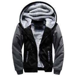 Hommes sweats à capuche sweats hiver épais chaud polaire manteau à glissière vêtements de sport homme Streetwear 4XL 5XL 220928
