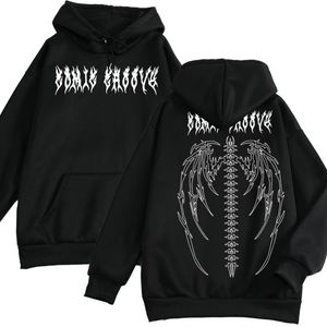 Sweats à capuche pour hommes Sweats à capuche femme Y2K Gothic Skeleton Evil Wing Print Oversize Hooded Tops Couple Vêtements Hip-Hop Man Streetwear Sweat 230809