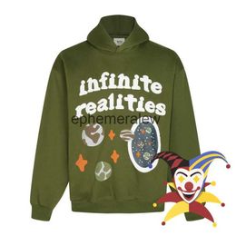 Sweats à capuche pour hommes Sweatshirts Pantalons deux pièces pour femmes Infinite Realities BROKEN PLANET Sweat à capuche Hommes Femmes Surdimensionné Casual Vert Pulls À Capucheephemeralew