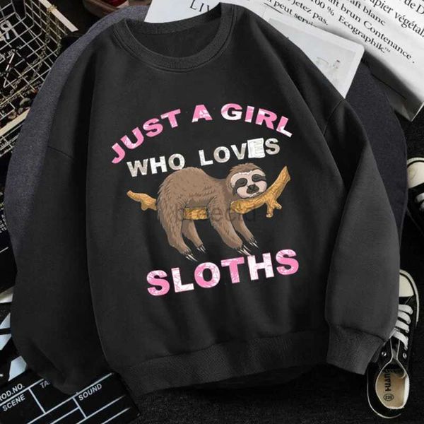 Sudaderas con capucha para hombre Sudaderas con capucha gráfica para mujer Just A Girl Who Loves Sloth Cute Sloth Sudaderas Mangas largas Impresión Moda Sudaderas con capucha Suéter Mujer 24328