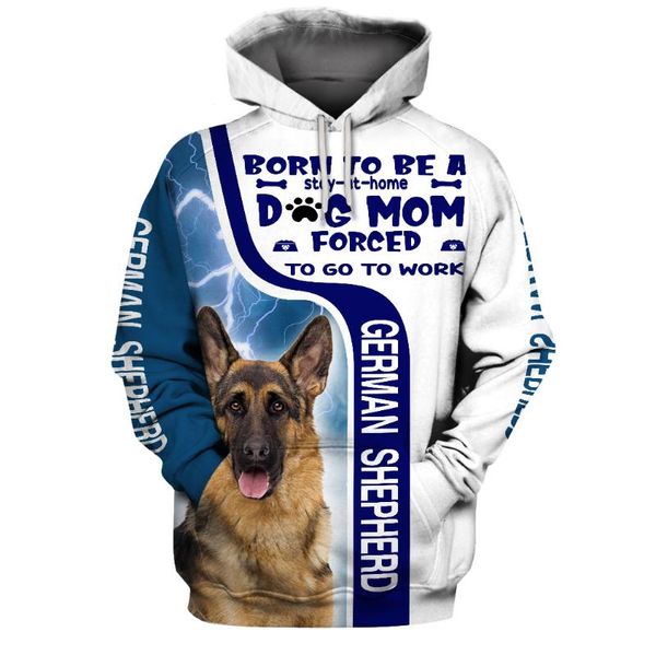 Sweats à capuche pour hommes Sweatshirts Chien de travail Berger allemand 3D partout imprimé hommes à capuche avec poche garçon veste décontractée survêtement surdimensionnémen'