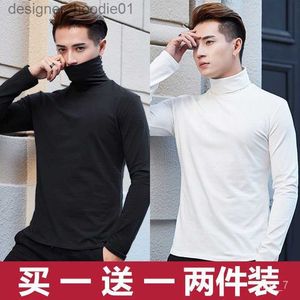 Sweats à capuche pour hommes Sweatshirts X.D T-shirts Automne et hiver Chemise à col roulé long pour hommes Chemise à manches longues de style coréen à la mode T-shirt Flee pour hommes L230916