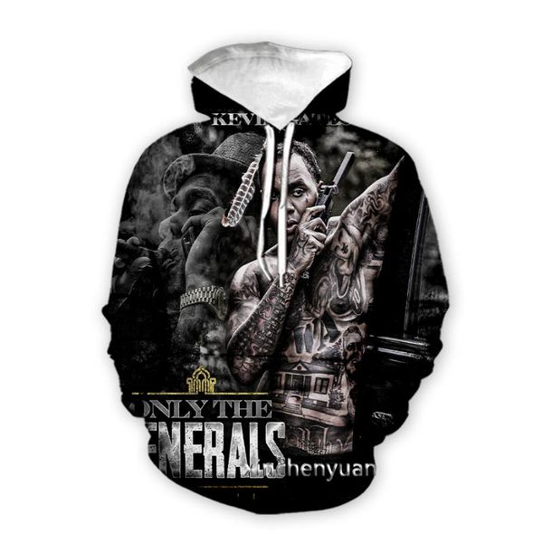 Herren Hoodies Sweatshirts Xinchenyuan Männer/Frauen Kevin Gates 3D-Druck Mode Kleidung Straße Hip Hop Casual Sweatshirt Z59Men's