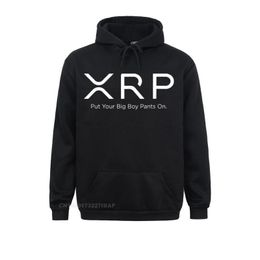 Sweat-shirt à capuche pour hommes, XRP Ripple, crypto-monnaie, drôle, mettez votre pantalon de grand garçon pour l'anniversaire, vêtements animés masculins