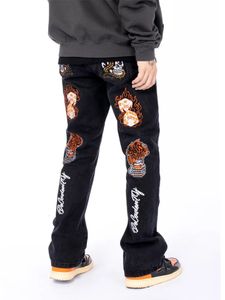 Sudaderas con capucha masculinas sudaderas y2k Hiphop Skull Borded Jeans Pantalones Menores y mujeres Fashion Fashion American Retro Punk Holgado Pantalones Holgados Pantalones Streetwear 230927