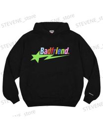 Sweats à capuche pour hommes Sweatshirts Y2k Sweat à capuche Badfriend Hip Hop Lettre Imprimé Sweat-shirt surdimensionné Hommes Femmes 2023 Nouvelle Promo Harajuku Casual Loose Tops Streetwear T231121