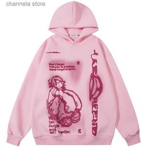 Sweats à capuche pour hommes Sweatshirts Y2K Sweat à capuche Sweat-shirt Harajuku Dessin animé Hip Hop Anime Graphique Imprimé Sweat à capuche Hommes Femmes Nouveau Goth Sweat à capuche Tops T240227