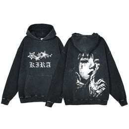 Heren Hoodies Sweatshirts Y2k Hoodies Heren Dames Mode Grafisch Gewassen Lange mouw Goth Kleding Esthetisch Street chic Vintage Pullover Oversized Sweatshirt 230904