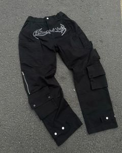 Sweats à capuche pour hommes Sweatshirts Y2k Jeans Harajuku Hip Hop Rétro Noir Multi Poche Cargo Pantalon Homme Punk Gothique Baggy Pantalon Large Streetwear 231018