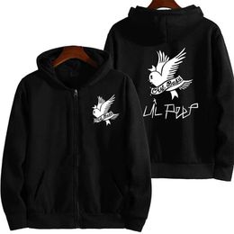 Heren Hoodies Sweatshirts Y2K Lil Peep Hoodies Sweatshirts Men Herfst Otenized lange mouw Gedrukte Zip Men Women Casual Losse All-match hoodie 240424