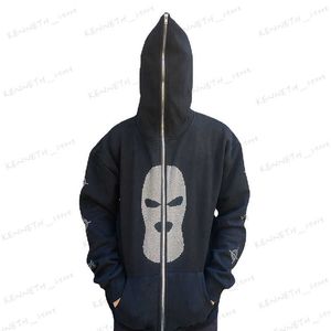 Heren Hoodies Sweatshirts Y2K Round-Neck Hot Diamond Sweater Paar's nieuwe schedels met lange mouwen schedel in de herfst en winter T230322