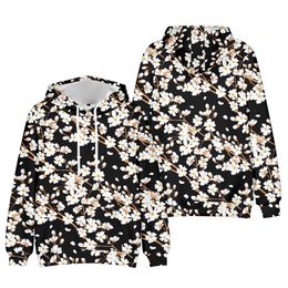 Heren Hoodies Sweatshirts Y2K Sakura Patroon Winter Grunge Lange Mouw Sweatshirt Casual Capuchon Streetwear p230802