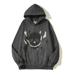 Sweats à capuche pour hommes Sweatshirts Y2K Streetwear Vintage Flamme Squelette Planète Brisée Mousse À Capuche Unisexe Stranger Things Pull Polaire 231202