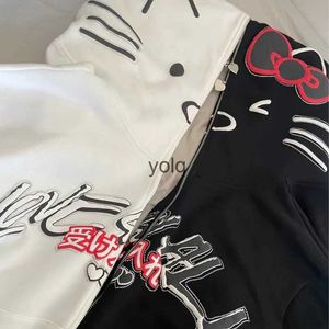 Heren Hoodies Sweatshirts Y2K Zip Hoodie Dames Harajuku Kawaii Kleding Schattig Oversized Sweatshirt Nieuwe Japanse Casual Mode Gothic Jas Coatyolq