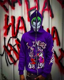 Heren Hoodies Sweatshirts Y2k Rits Hoodie Harajuku Hip Hop Gotham Clowns Grafische Print Oversized Hoodie Sweatshirt Mannen Nieuwe Gothic Jas tops Streetwear T230905