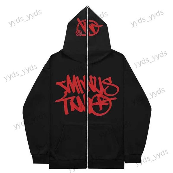 Sweats à capuche pour hommes Sweatshirts Y2K Zipper Sweats à capuche Motif Impression Couleur unie Vêtements surdimensionnés 2023 Nouveau Punk Harajuku Loisirs Sweats à capuche les plus vendus T231127